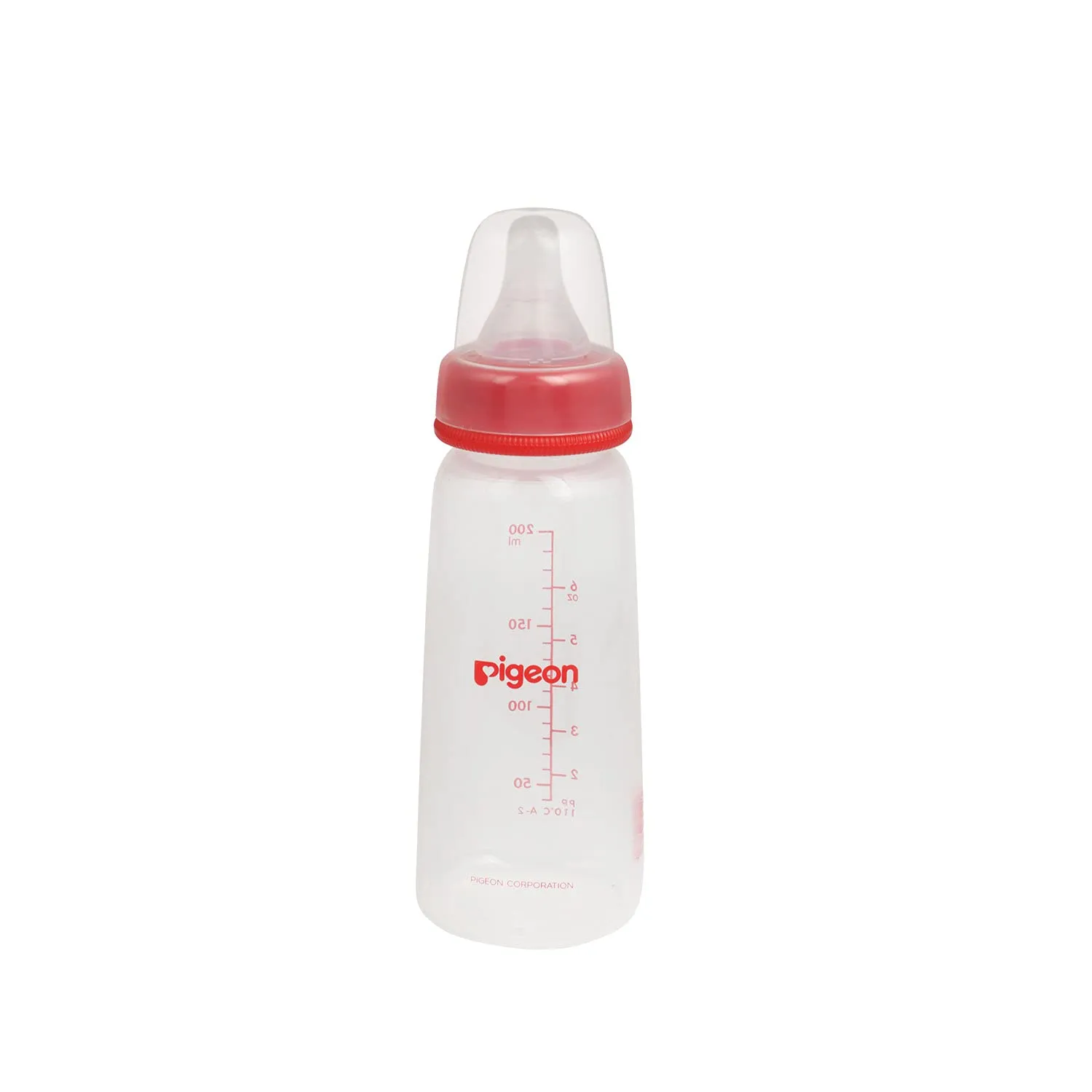 Pigeon Baby Feeding Bottle with Narrow Neck, 4 month - 200ml, Red