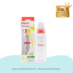 Pigeon Baby Feeding Bottle with Narrow Neck, 4 month - 200ml, Red