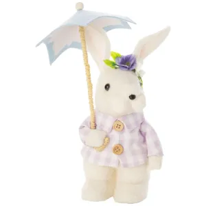 Silver Tree Felt Bunny Decor - Umbrella Bunny, Blue