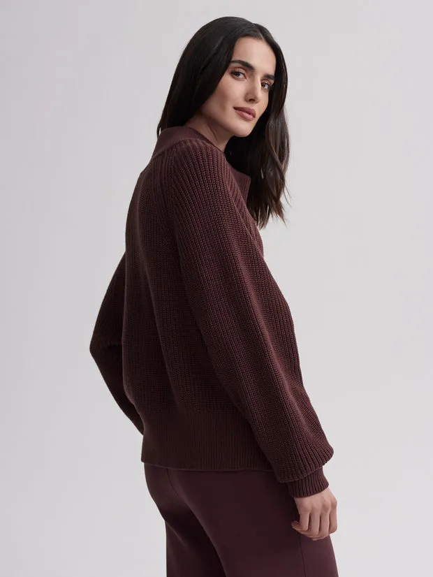 Tessa Knit Jacket in Deep Mahogany