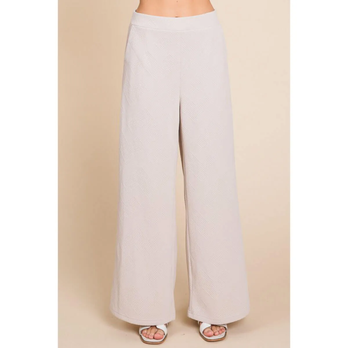 Textured Wide Leg Pants