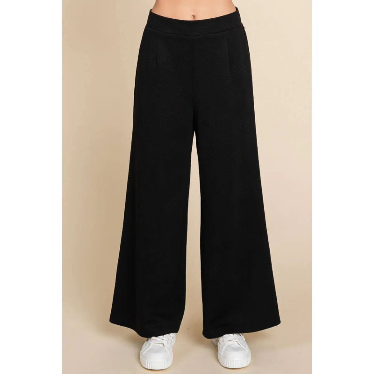 Textured Wide Leg Pants