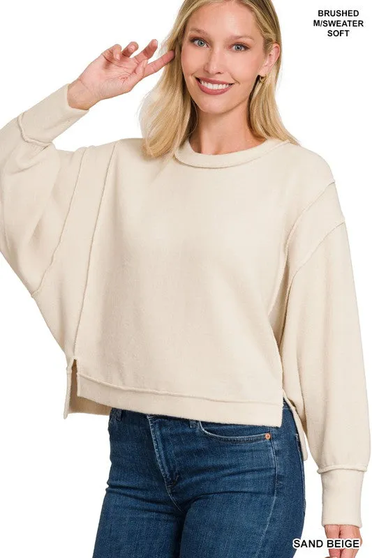 The 1 we luv Brushed Melange Hacci Oversized Sweater