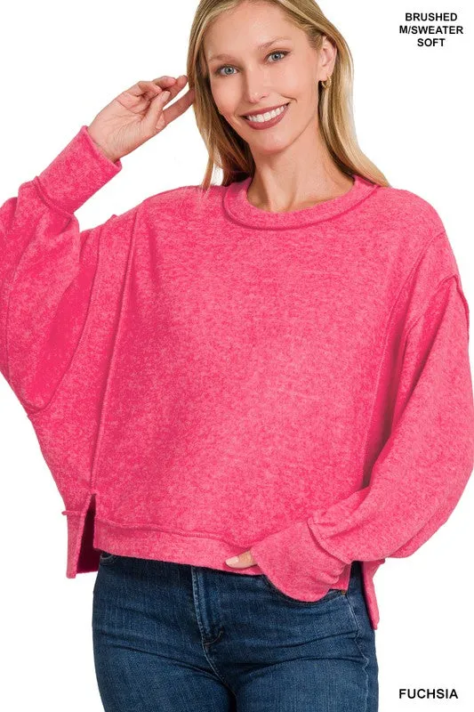 The 1 we luv Brushed Melange Hacci Oversized Sweater