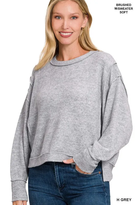 The 1 we luv Brushed Melange Hacci Oversized Sweater