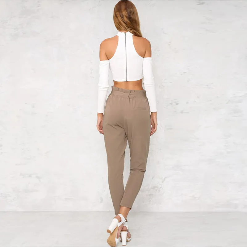 Tie-Waist Pencil Pants