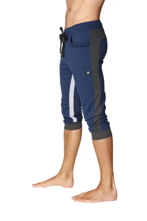 Ultra-Flex Tri-color Cuffed Yoga Pant (ROYAL w/Charcoal & Grey)