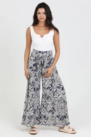 Wide Leg Floral Print with Tie Waist