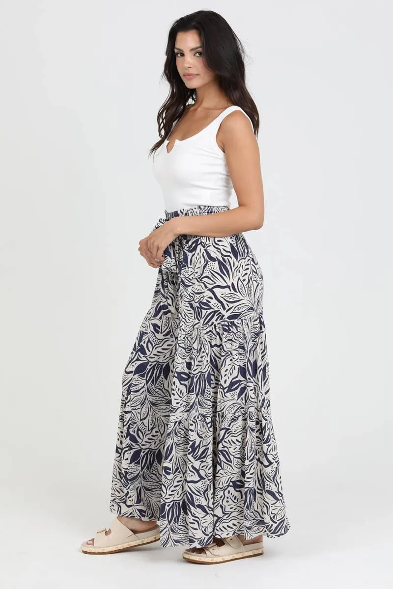 Wide Leg Floral Print with Tie Waist