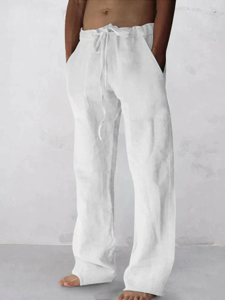 wide-legged linen style comfortable pants