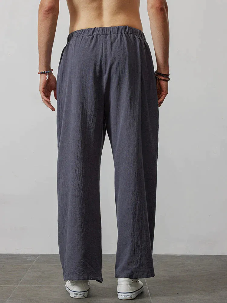 wide-legged linen style comfortable pants