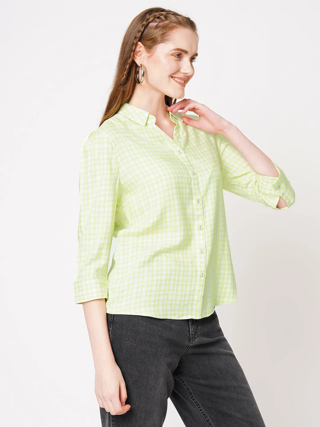 Women Comfortable Checks Casual Shirt