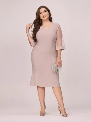 Women's Casual Bodycon Knee-Length Plus Size Casual Work Dress